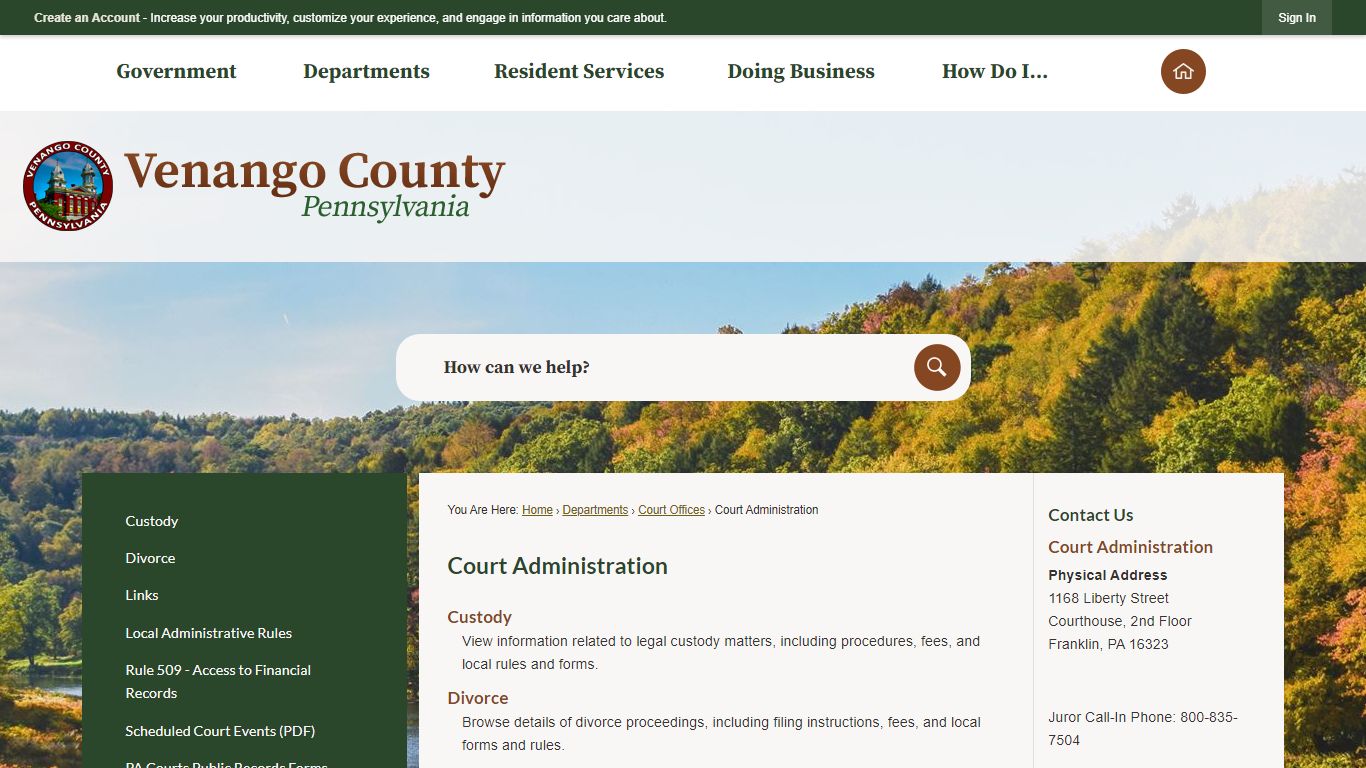 Court Administration | Venango County, PA