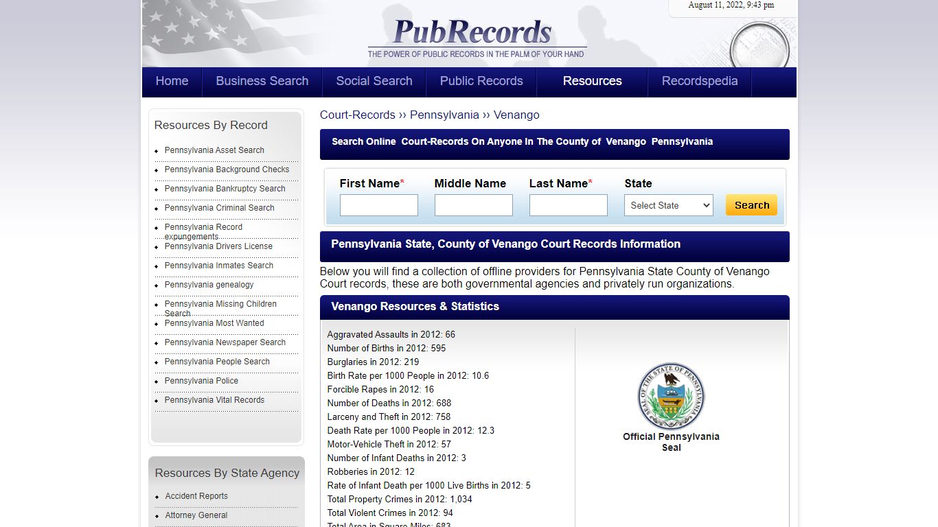 Venango County, Pennsylvania Court Records